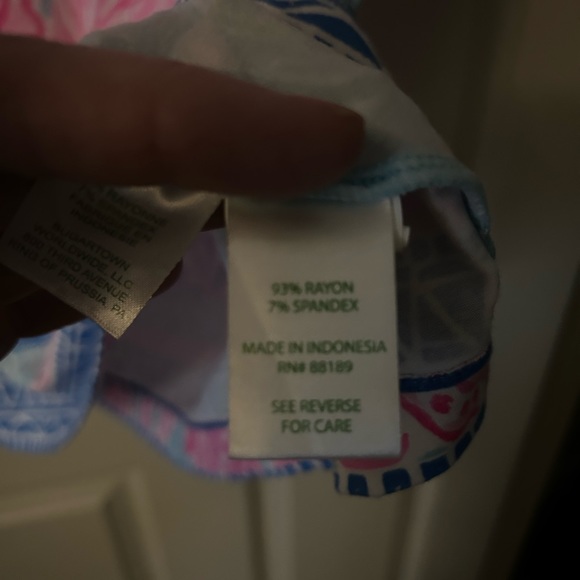 LILLY PULITZER Sophie Dress Seasalt Blue Shell We Dance 3/4 Sleeve - Picture 7 of 7